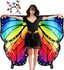 D.Q.Z Double Sided Women Butterfly Wings Costumes for Adults Fairy Music-Festivals with Headband Halloween Cosplay Party