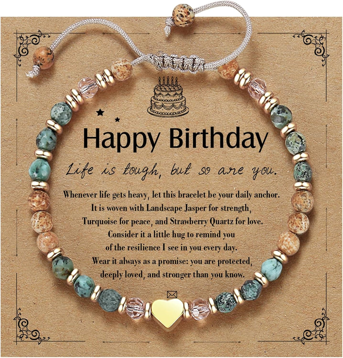 yupoxiu Natural Stone Bracelets - Inspirational Birthday Gifts for Women