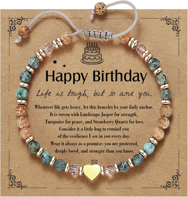 yupoxiu Natural Stone Bracelets - Inspirational Birthday Gifts for Women