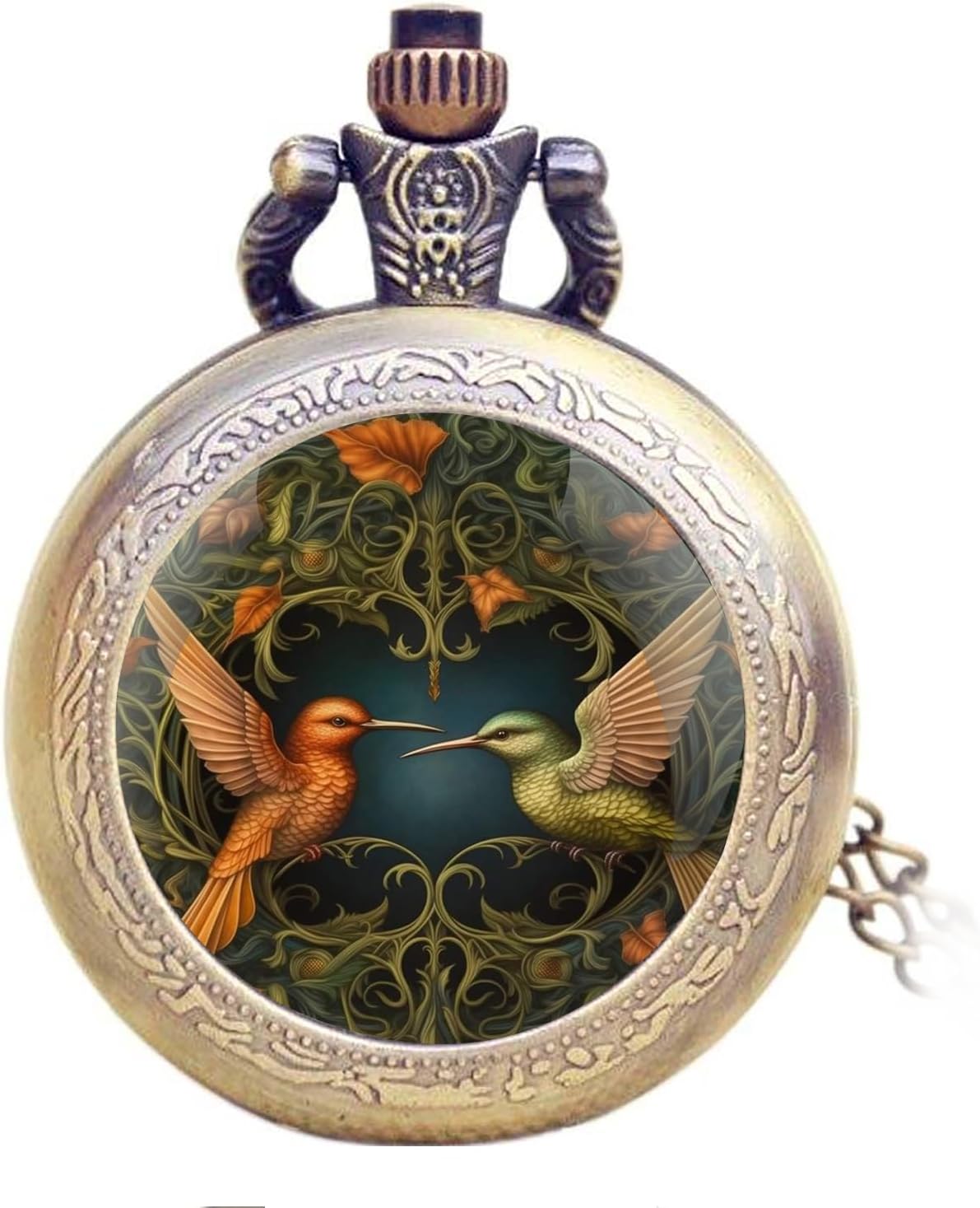Vintage Pocket Watch for Women Men Dragon Eagle Crow Design Bronze Qua