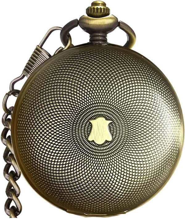 Mechanical Skeleton Pocket Watch with Chain