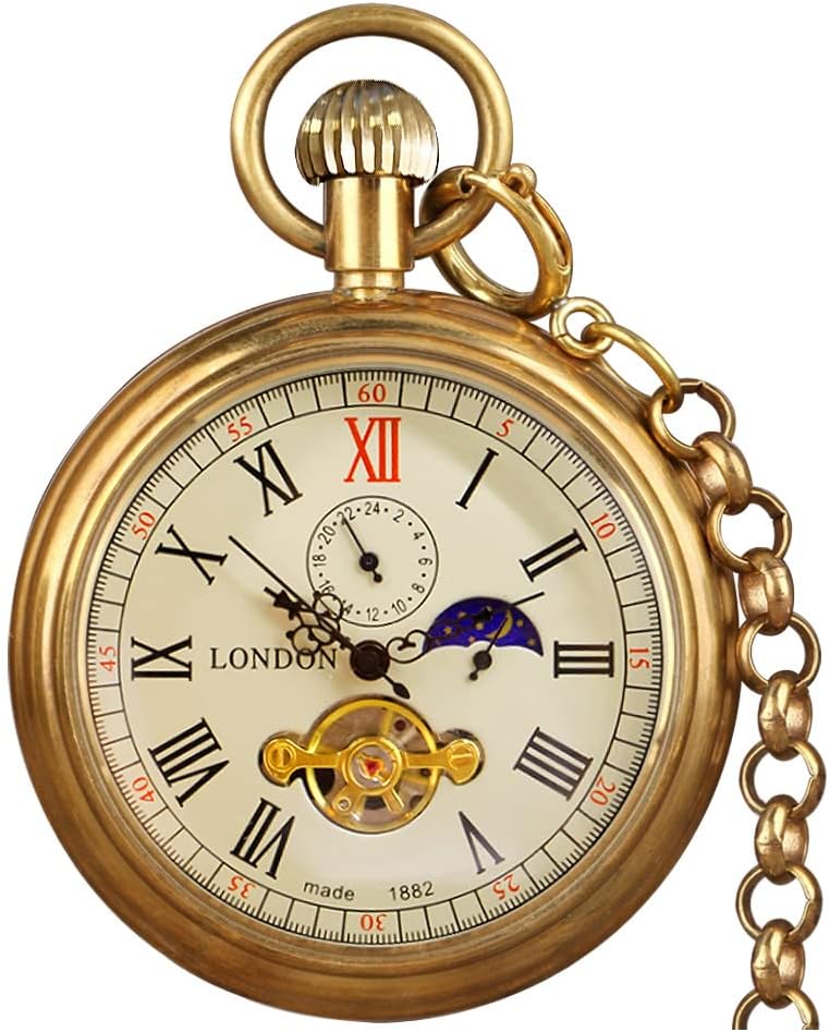 Classic Mechanical Pocket Watch with Chain