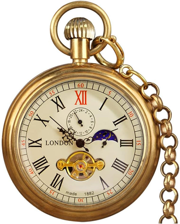Classic Mechanical Pocket Watch with Chain