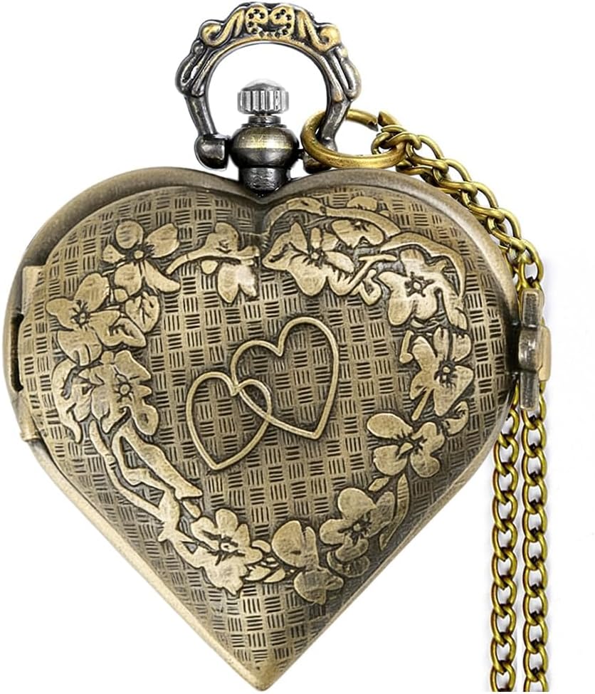 Heart-Shaped Analog Pocket Watch Necklace Secondary image