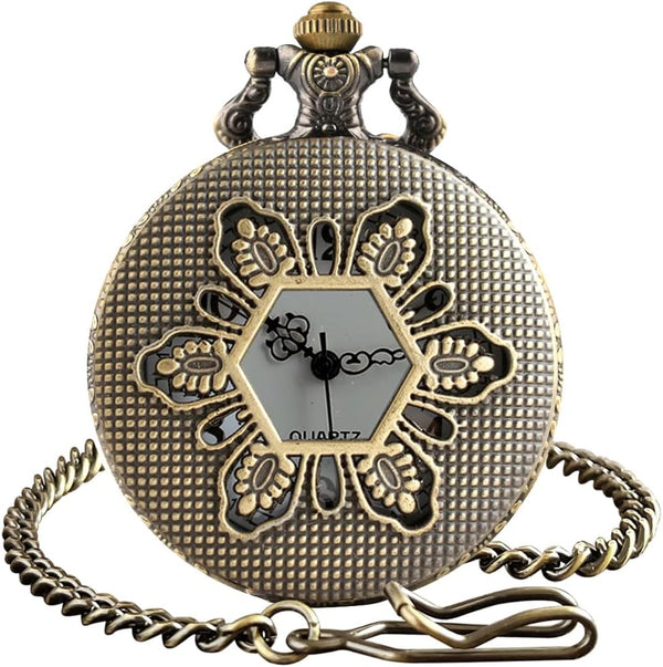 Vintage Skeleton Quartz Pocket Watch