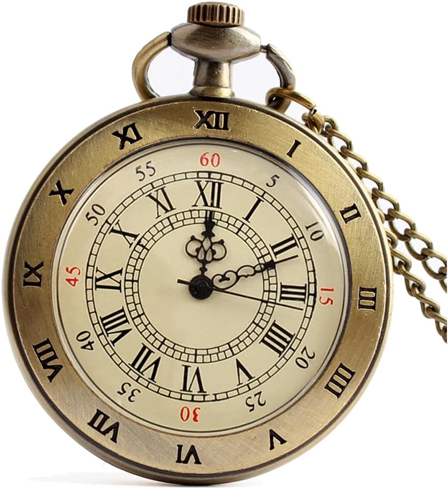Vintage Pocket Watches for Men with Chains, Analog Pocketwatch for Wom