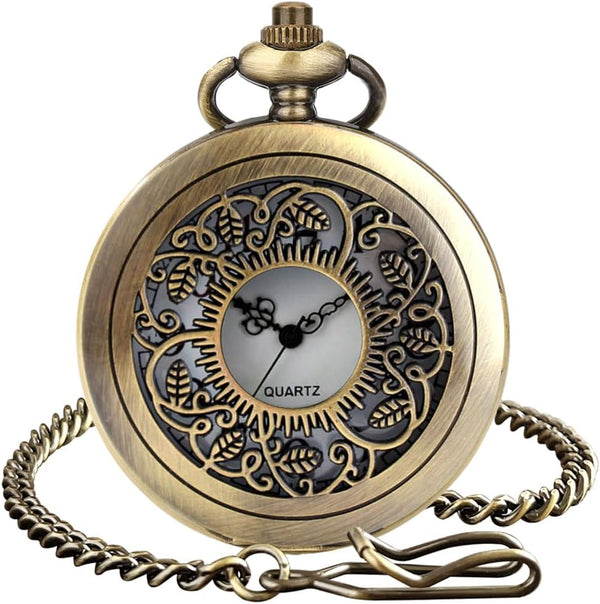 Vintage Skeleton Quartz Pocket Watch