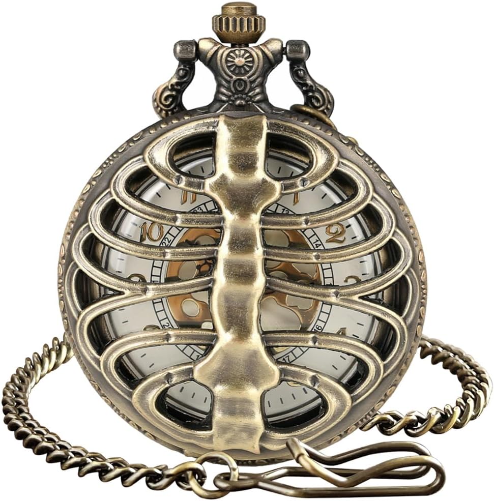 Vintage Skeleton Quartz Pocket Watch