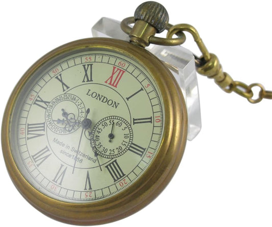 Classic Mechanical Pocket Watch with Chain