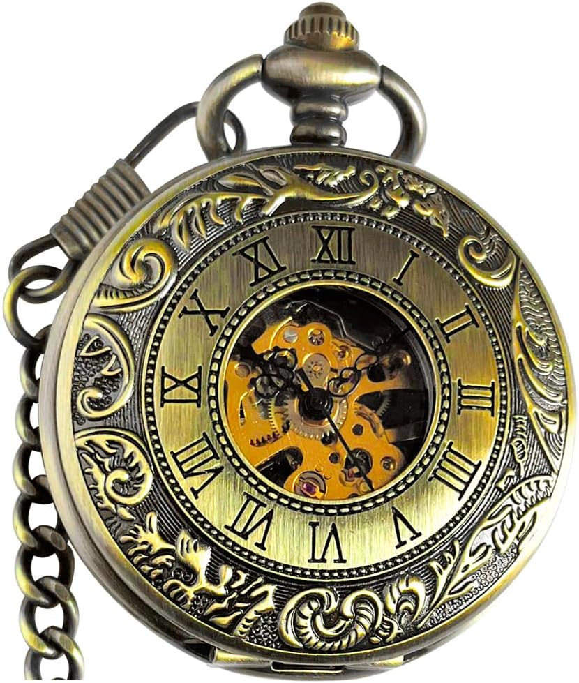 Mechanical Skeleton Pocket Watch with Chain Main image