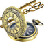 Vintage Roman Numeral Quartz Pocket Watch with Chain