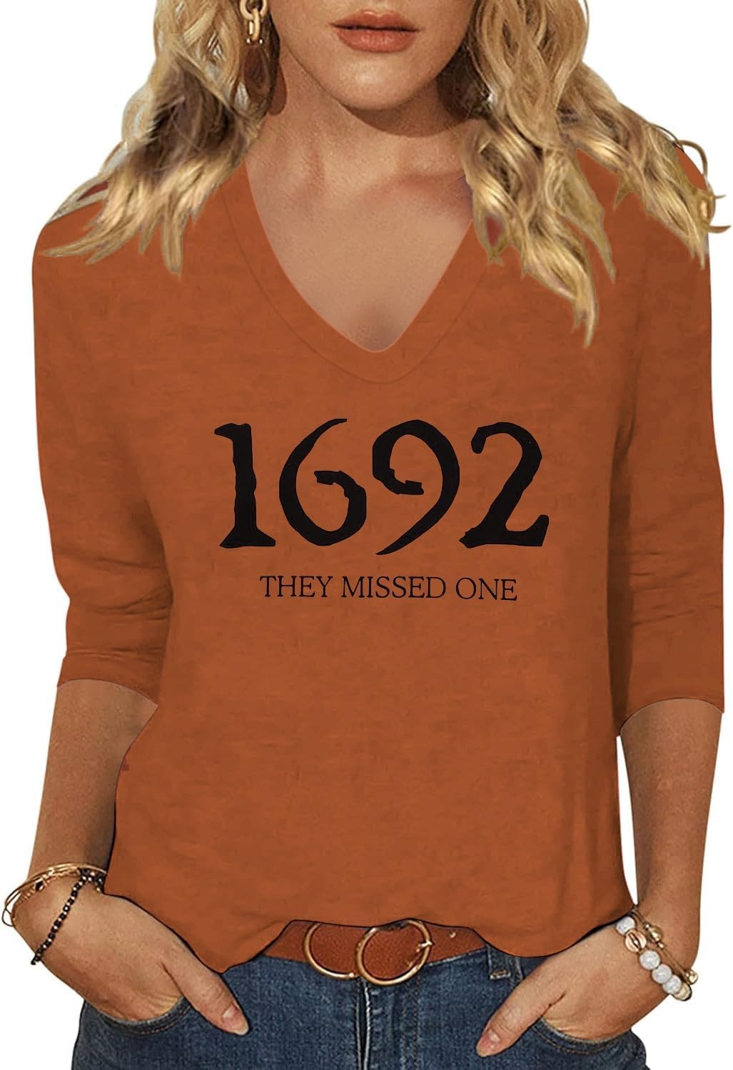 Women's Fall Halloween V Neck Shirt, Hocus Focus Graphic Tee