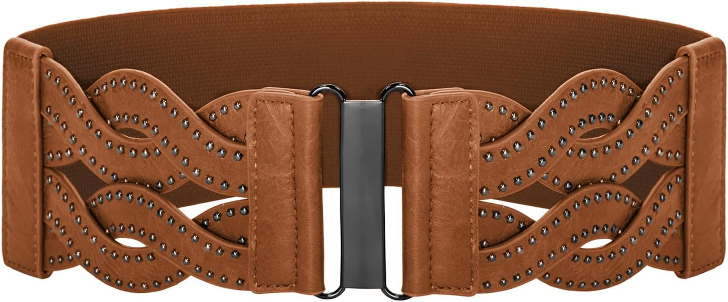 Grace Karin Women's Elastic Wide Belts Vintage Stretchy Belt Retro