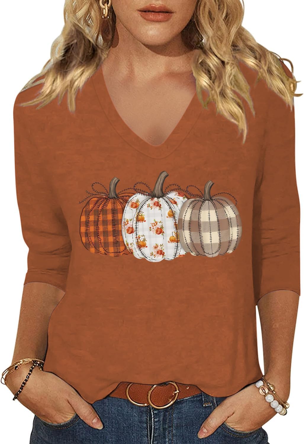 Women's Fall Halloween V Neck Shirt, Hocus Focus Graphic Tee