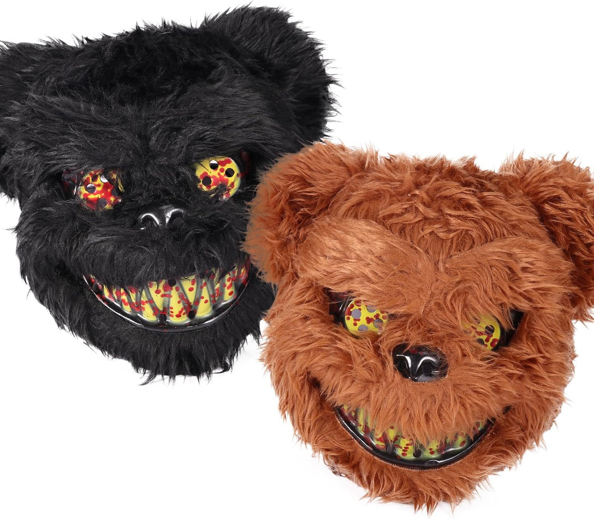 BESSEEK Halloween Scary Mask Bear Rabbit Bunny Mask, Bloody Plush Animal Head Mask, Cosplay Costume Props Halloween Party