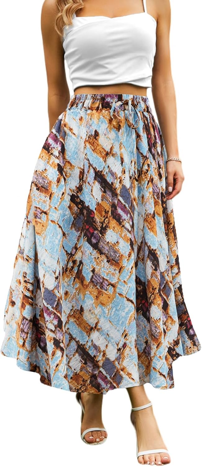Maxi Skirts for Women with Pockets Long Midi Length