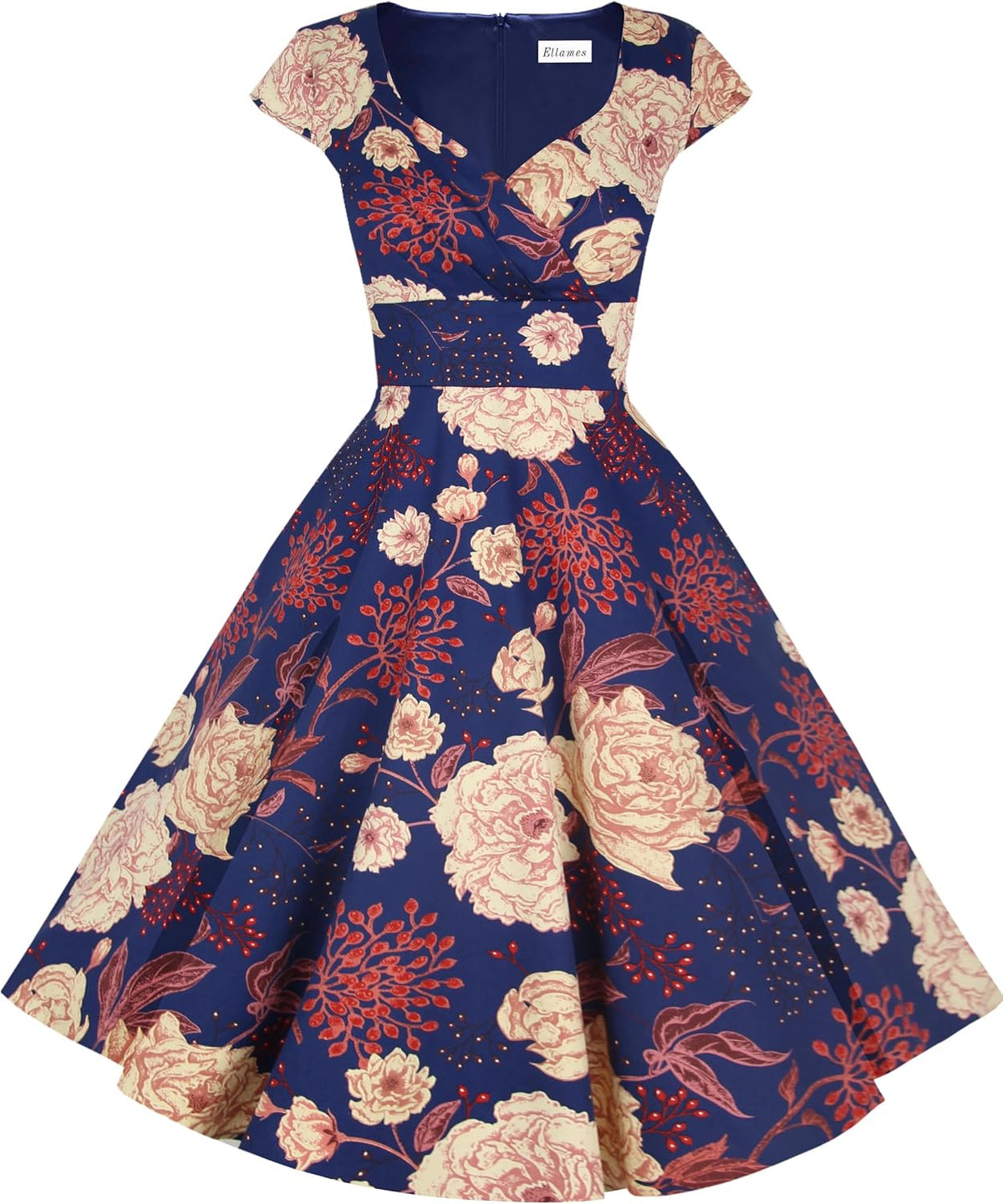 1950s Retro Vintage Elegant Dress with Pockets