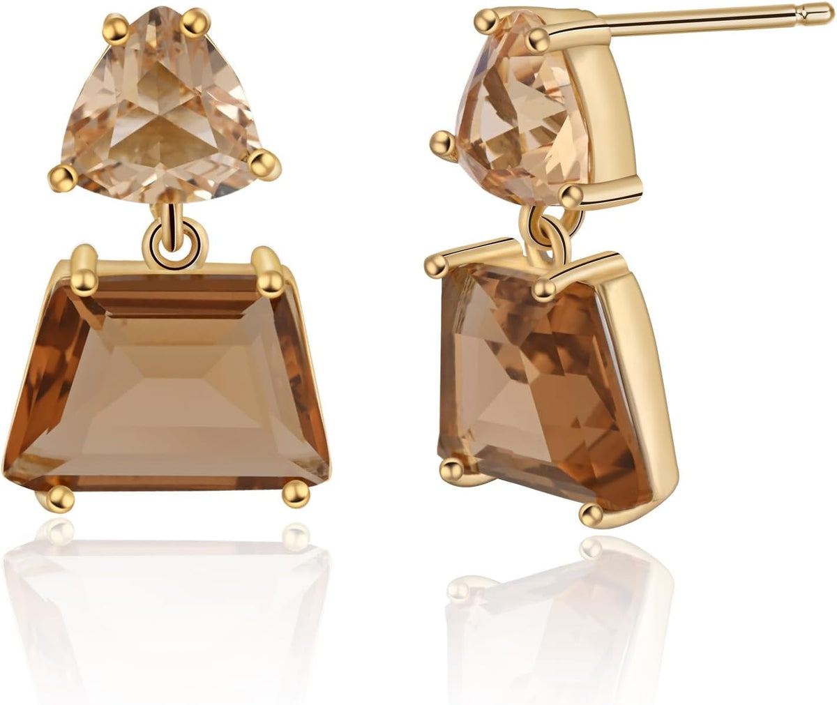 Hypoallergenic Brown Crystal Dangle Earrings for Women