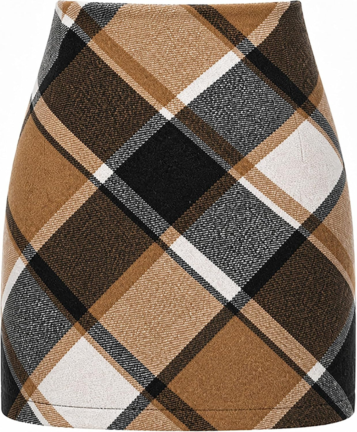 Rapbin Womens High Waist Plaid Skirt Fall Winter Bodycon Pencil Mini Skort