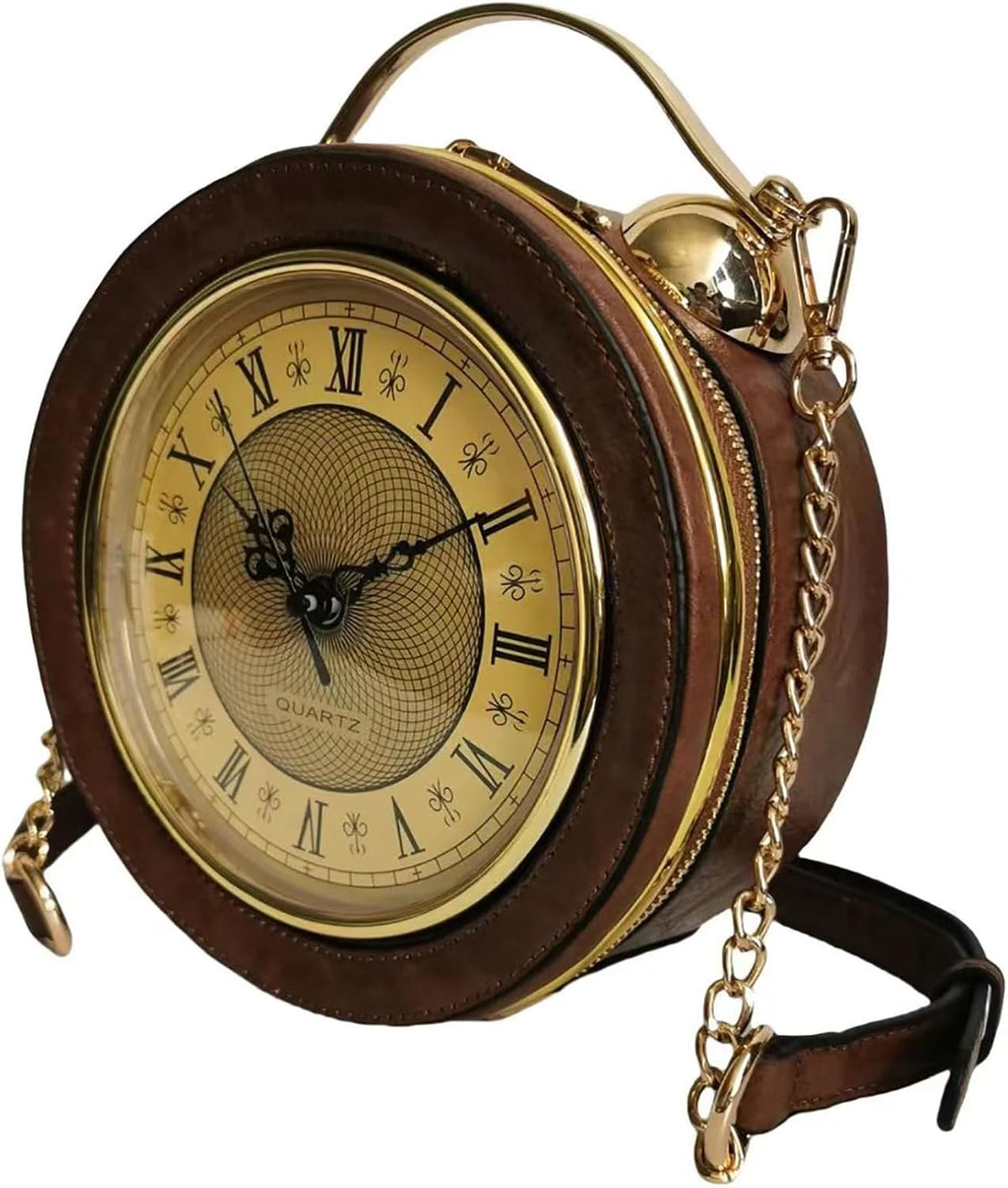 PVC Clock-Shaped Crossbody Handbag
