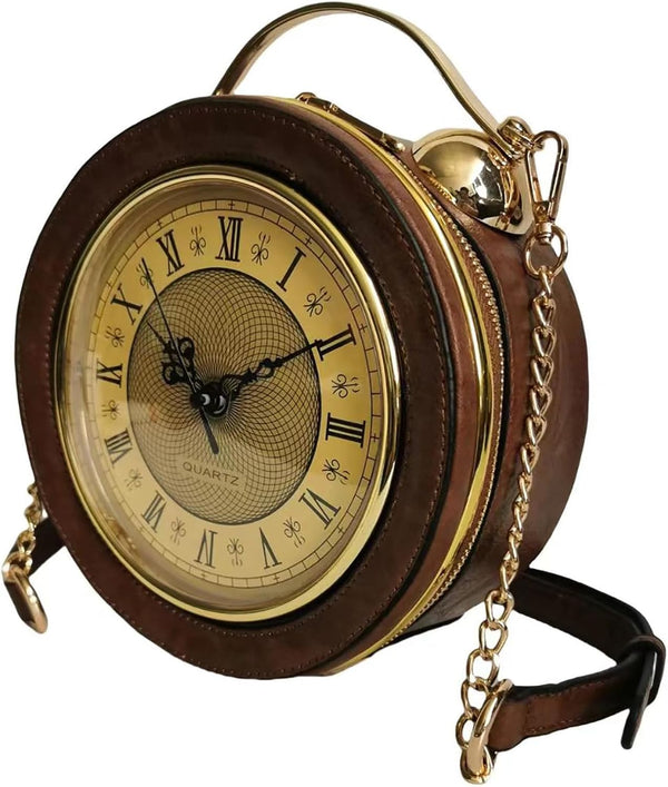 PVC Clock-Shaped Crossbody Handbag