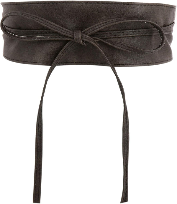 Woman Leatherette Waisband Obi Belt, Mica