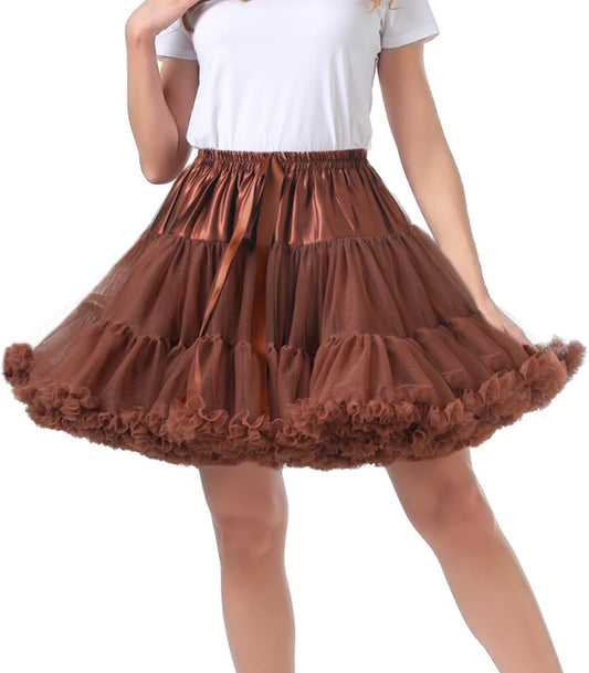 Women's High-Waist Mesh Tulle Petticoat Underskirt — Fluffy Ballet Tutu