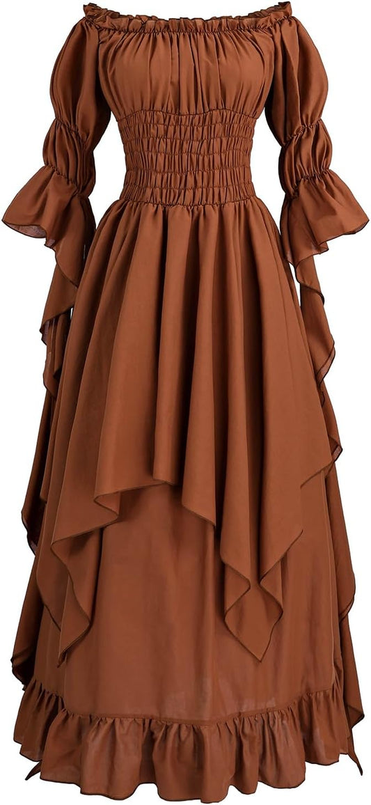 Renaissance Dress Women Medieval Costume Victorian Dresses Peasant Gothic Fairy Witch Wedding Under Dress