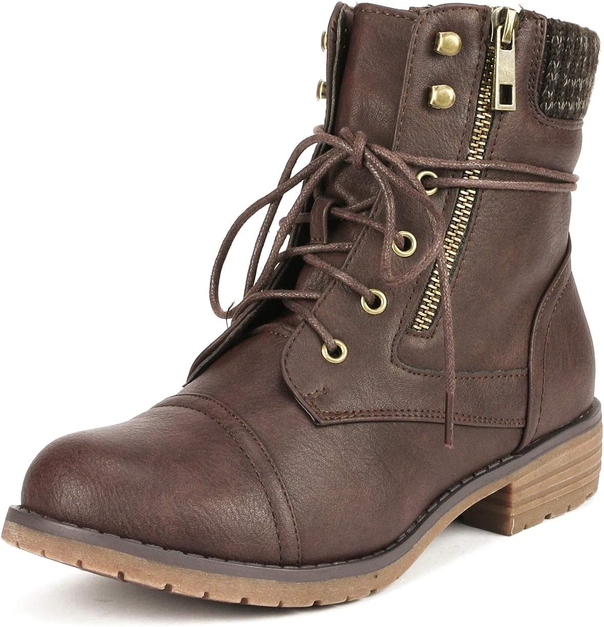 DREAM PAIRS Women's Lace Up Combat boots Ankle Booties Main image
