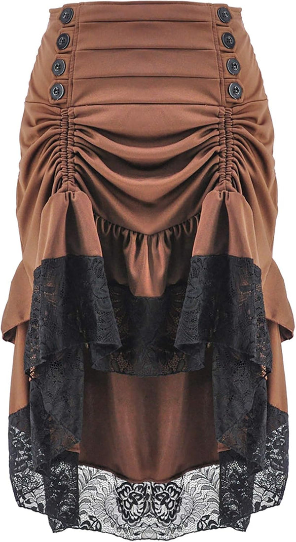 Alivila.Y Fashion Womens Gothic Steampunk Skirt Asymmetrical High Low Dress