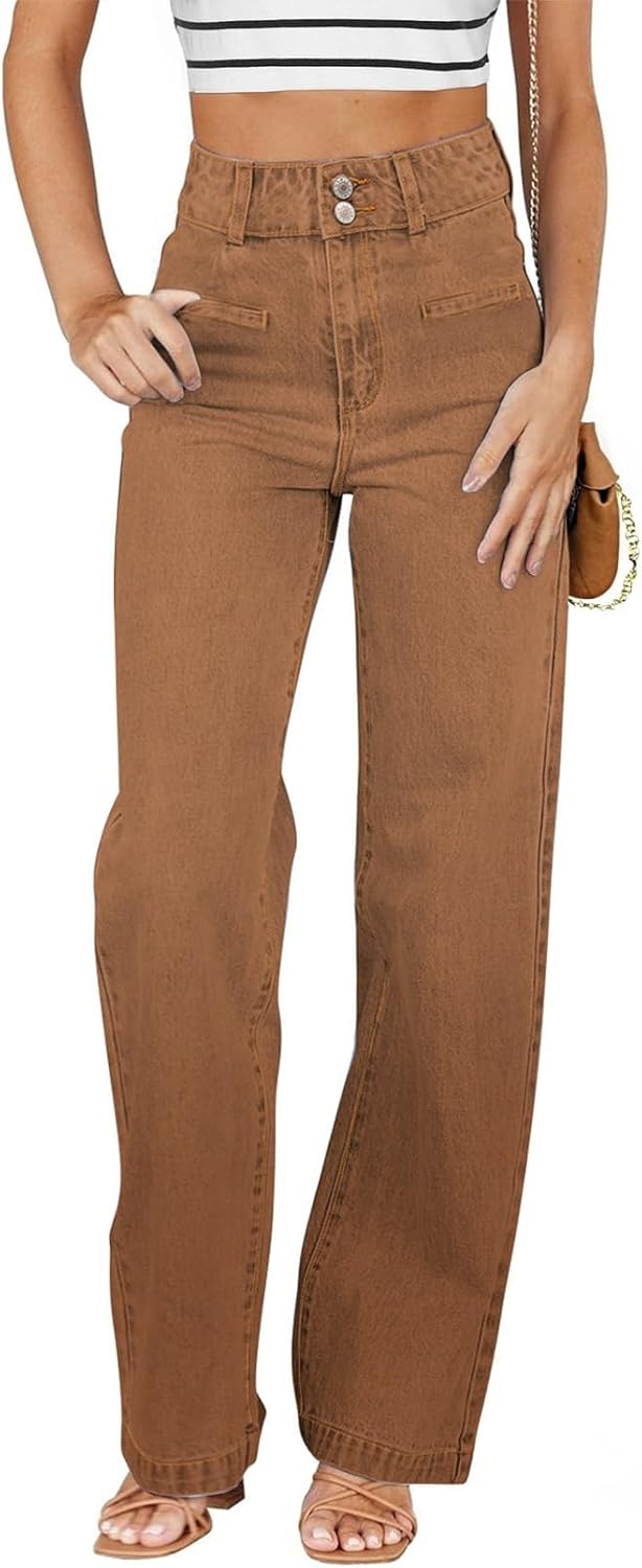 Sidefeel Women's Jeans High Waisted Straight Leg Stretchy Jeans