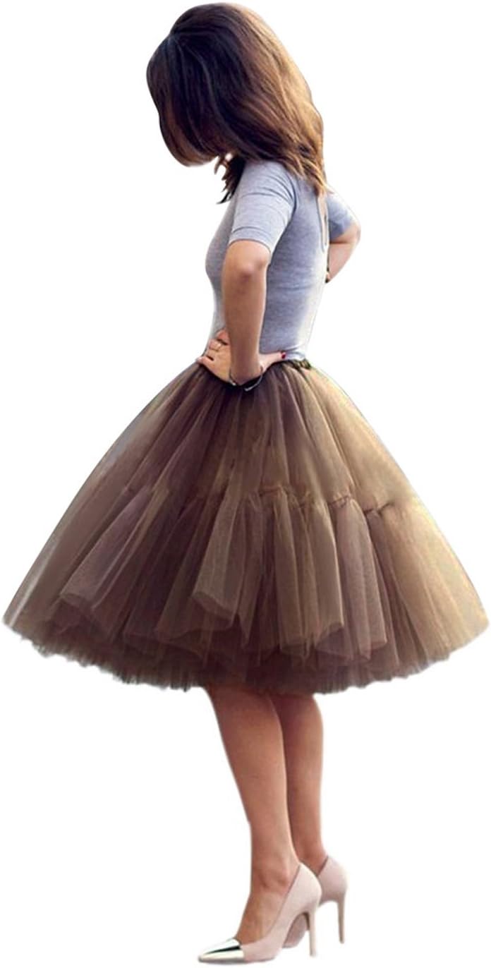 BABYONLINE D.R.E.S.S. Women Tutu Skirt Knee Tulle Skirt Petticoat Skirts Crinoline Rockabilly Tutu Skirts Slip