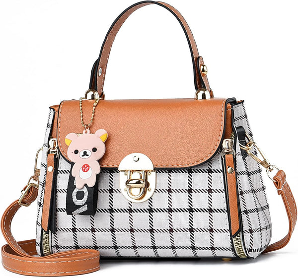 Sweet Small Plaid Crossbody Satchel