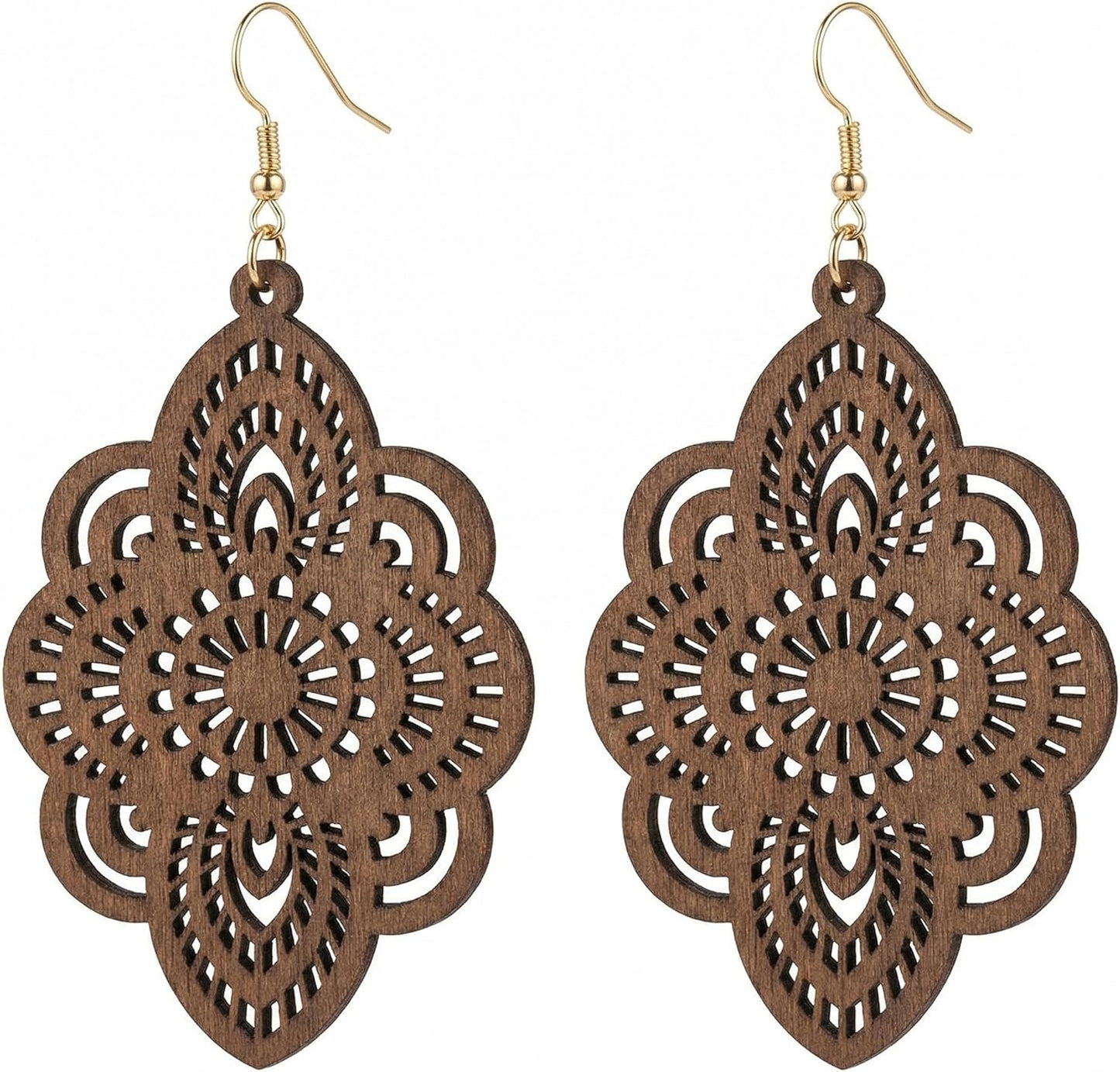 Black Filigree Hollow Lace Drop Earrings
