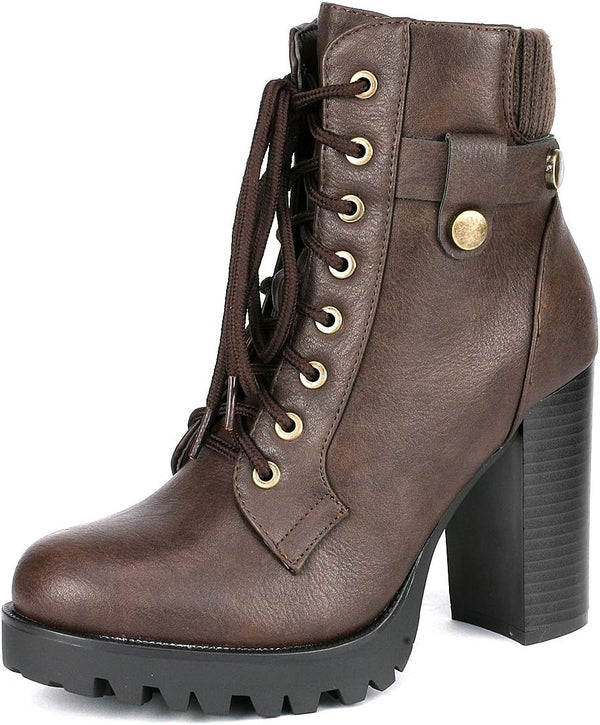 DREAM PAIRS Women's Lace up Combat Ankle Booties Shoes