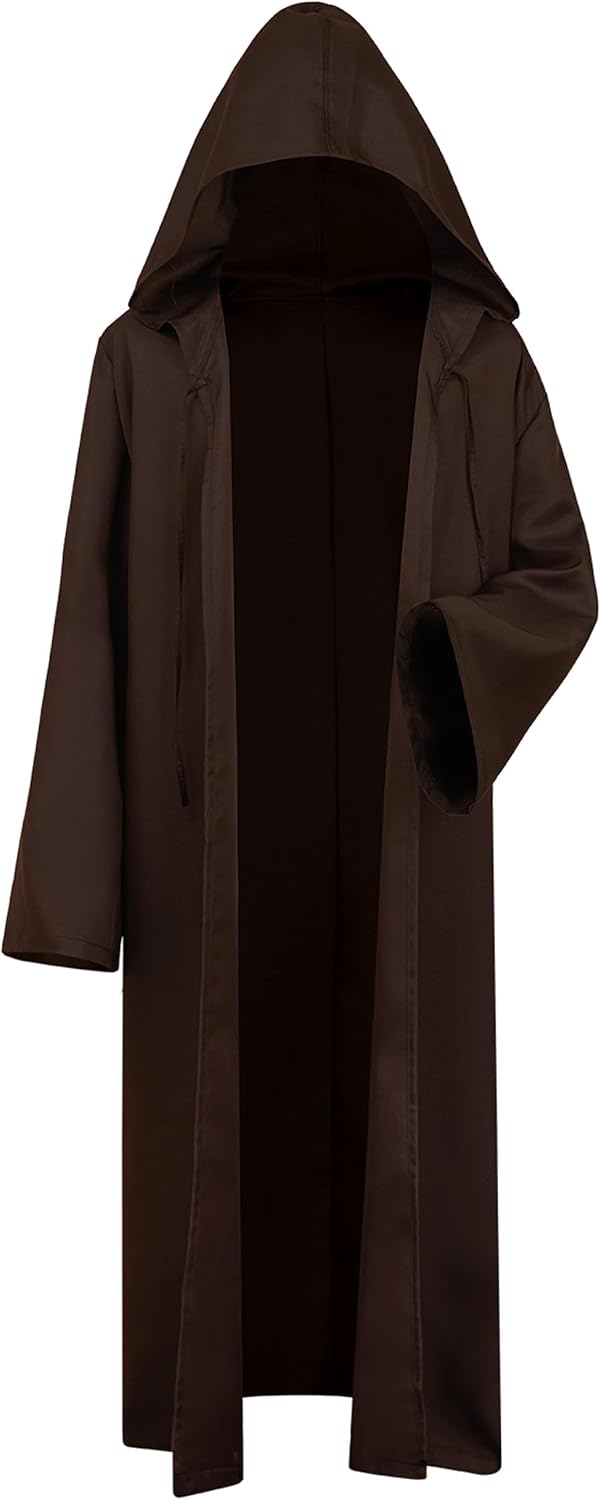 Men's Cosplay Cloak Robe Costume Halloween Tunic Hooded Uniform
