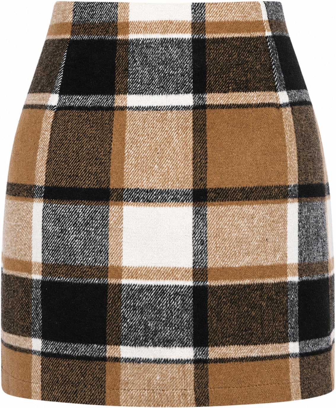 Rapbin Womens High Waist Plaid Skirt Fall Winter Bodycon Pencil Mini Skort