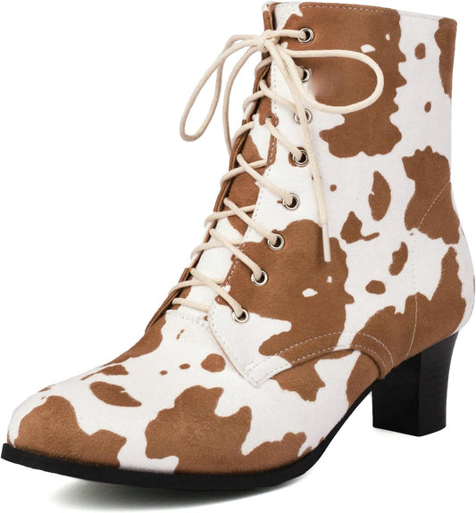 Uniquelly Women Vintage Victorian Boots Lace Up Ankle Boots