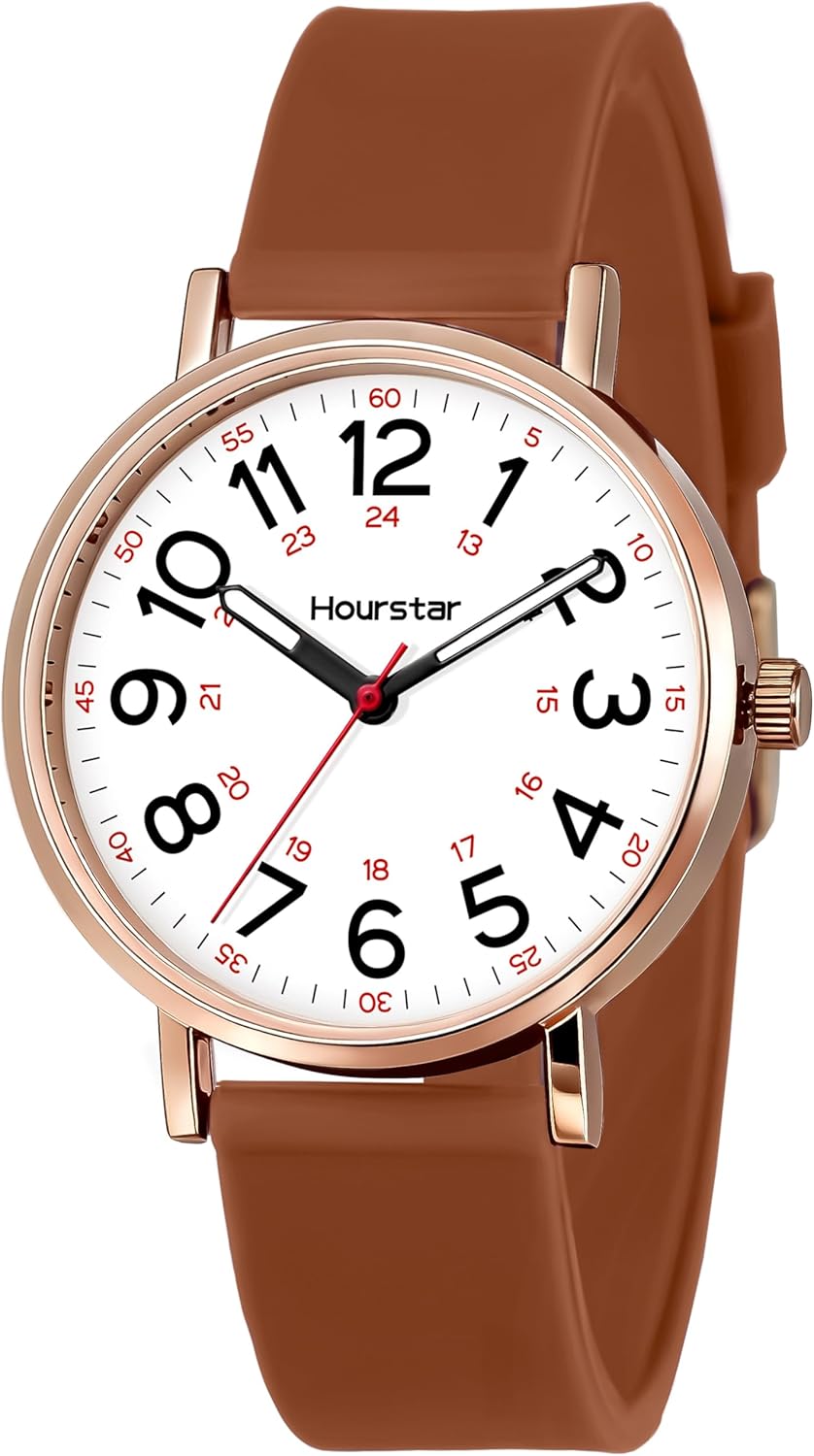 Women's Analog Nurse Watch with Second Hand for Nursing, 12/24 Time, S