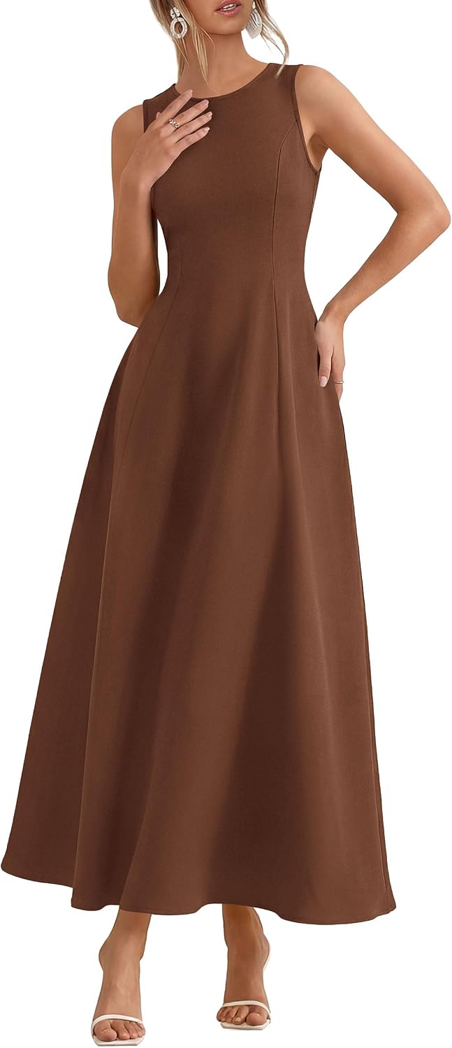 PRETTYGARDEN Women's Sleeveless Summer Elegant Maxi Dresses