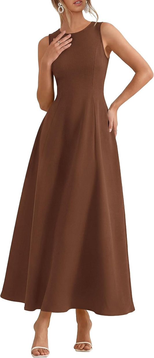 PRETTYGARDEN Women's Sleeveless Summer Elegant Maxi Dresses