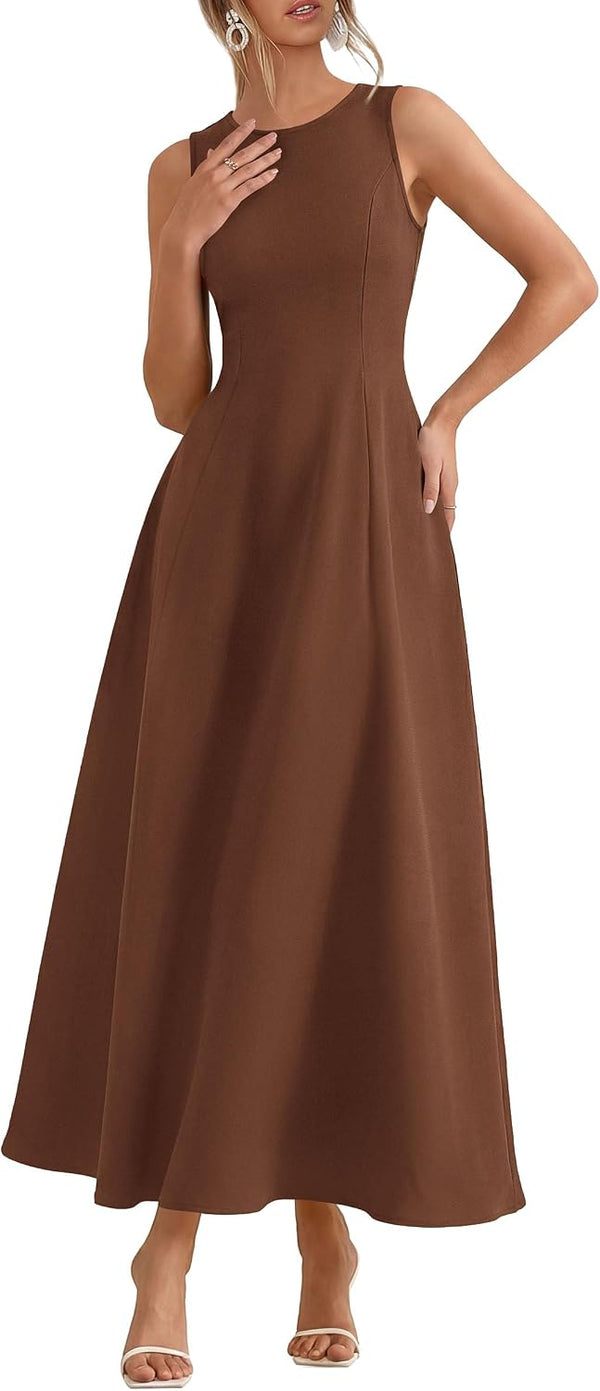PRETTYGARDEN Women's Sleeveless Summer Elegant Maxi Dresses