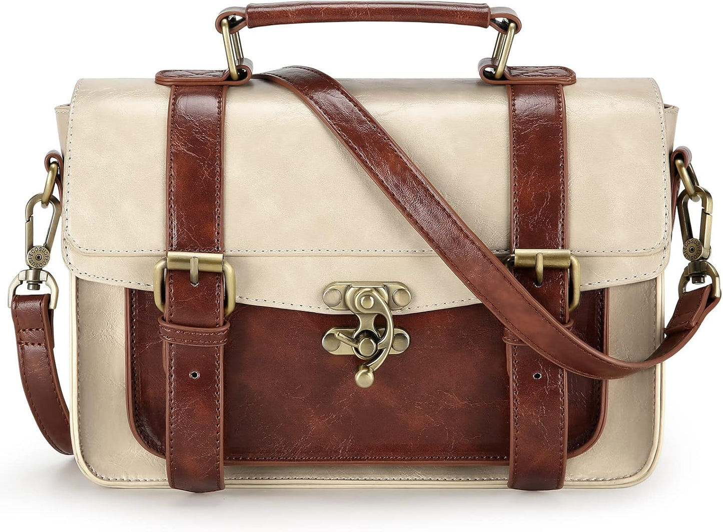 Vintage PU Leather Satchel Crossbody for Women