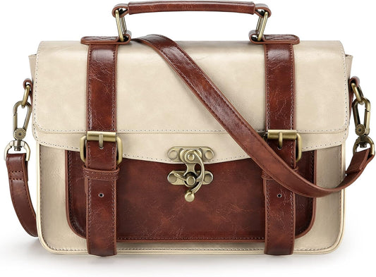 Vintage PU Leather Satchel Crossbody for Women