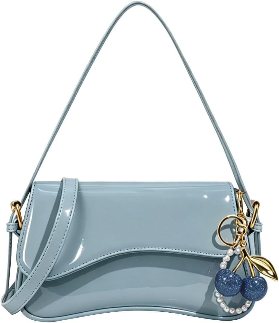 Purse for Women — Hobo Crossbody/Shoulder Bag with Cherry Pendant, Classic Retro Y2K, Detachable Straps