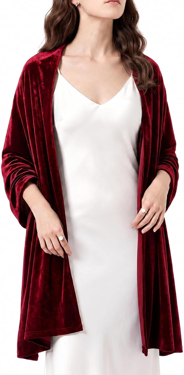 Velvet Bridal Shawl, Wrap for Wedding Banquet Evening Dress