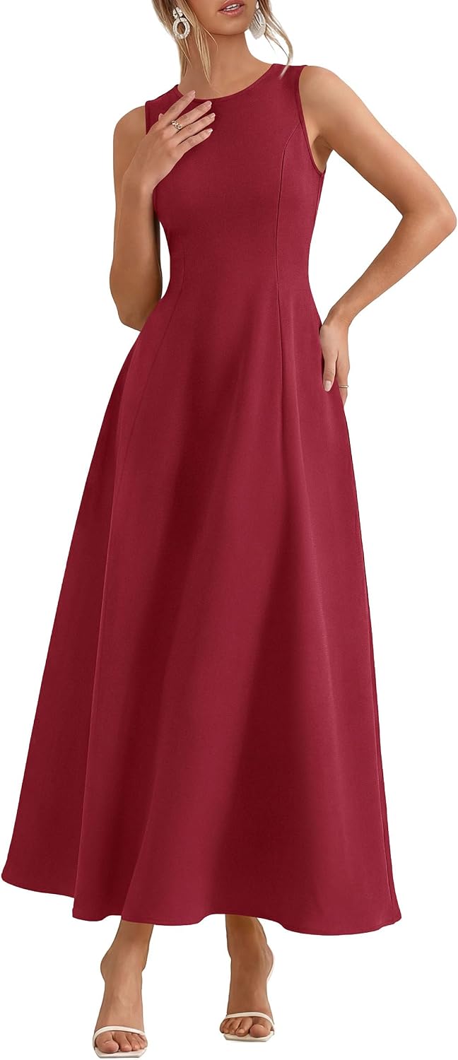 PRETTYGARDEN Women's Sleeveless Summer Elegant Maxi Dresses