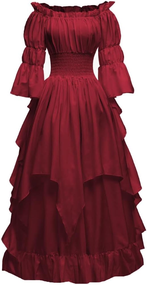 Women's Gothic Witch Dress Medieval Renaissance Costume Victorian Dress