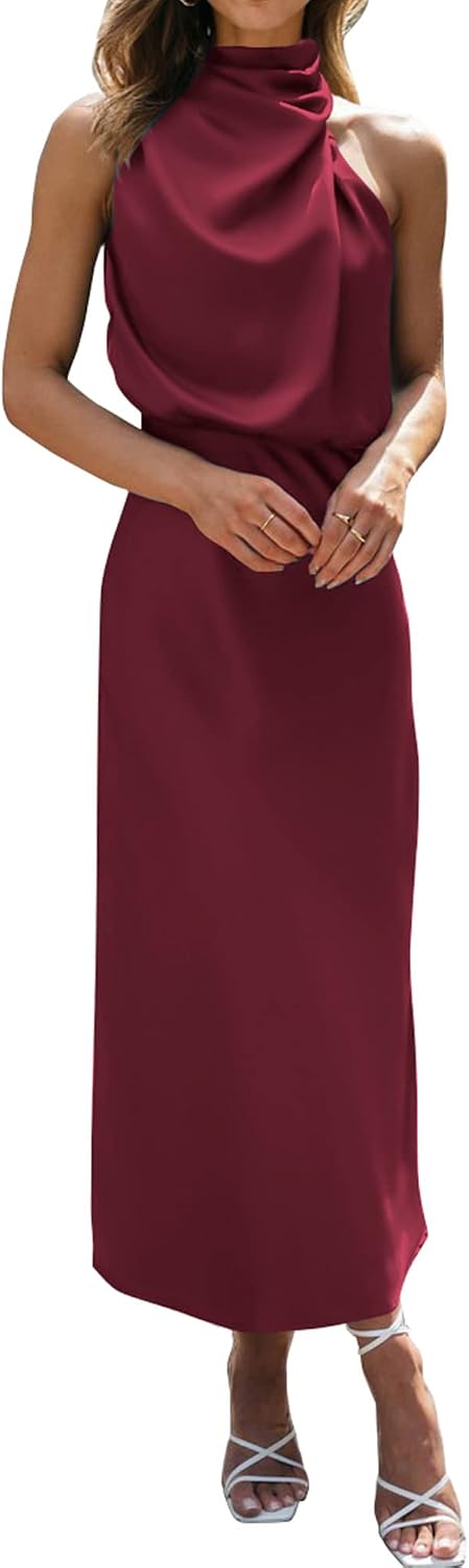 BTFBM Mock Neck Cocktail Dresses for Women Summer