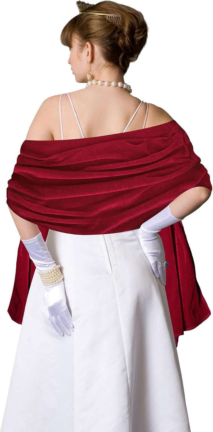 Wehhbtye Velvet Shawl and Wraps, Women's Scarves Wrap for Evening Dress, Elegant Lady Style Shawl Wraps for Dress Accessories